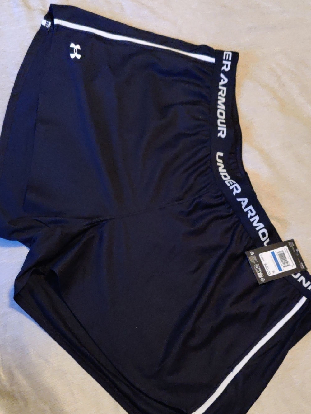 Women's Under Armour Black Shorts with White Trim